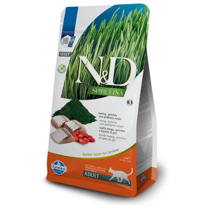 FARMINA N&D CAT GF SPIRULINA HERRING kaķu barība Siļķe, spirulīna 1.5kg